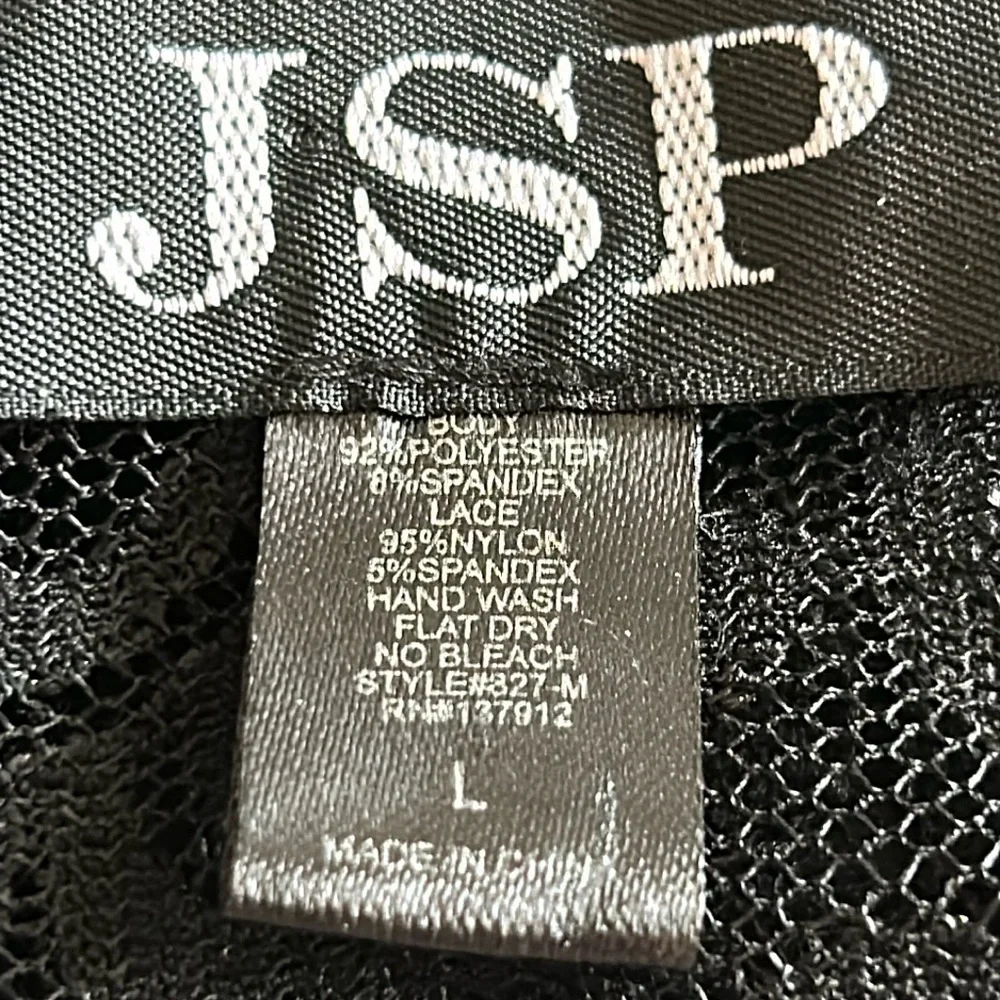 JSP polyester/lace/nylon short jacket. 22”long from shoulder to hem; 19”sleeve. - Picture 6 of 6
